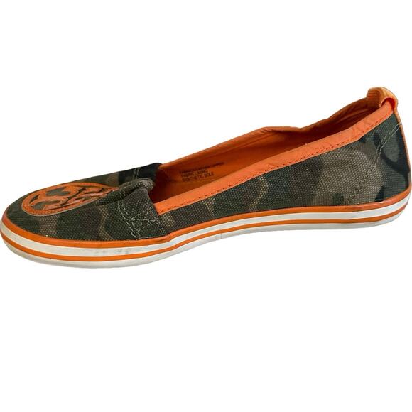 Tory Burch Women's Camouflage Reva Flats Green/Orange Size 6M - Picture 4 of 10